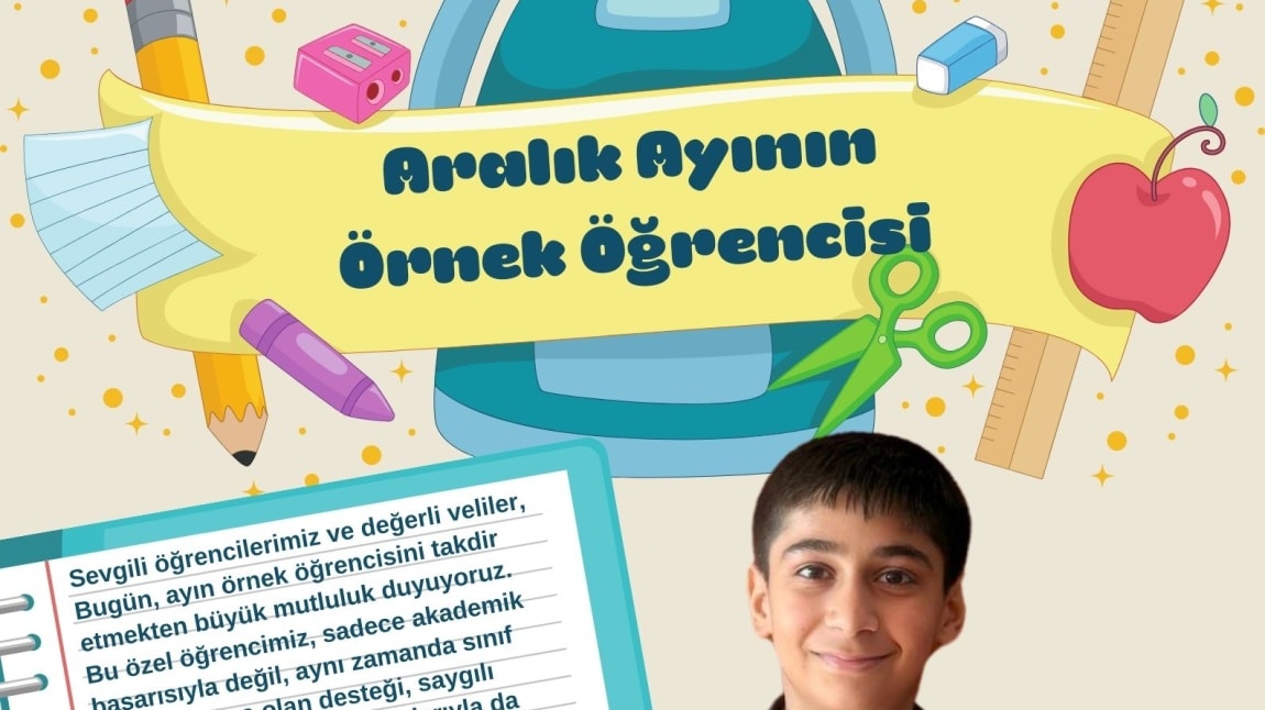 Aralık Ayı Örnek Öğrencisi